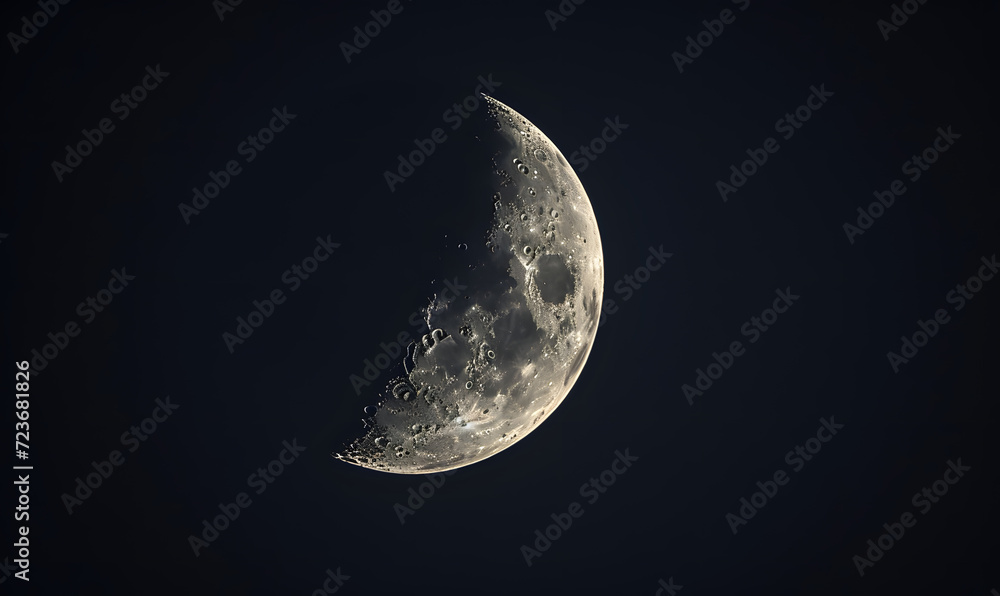 moon against a dark night sky, Generative AI moon against a dark night sky, Generative AI