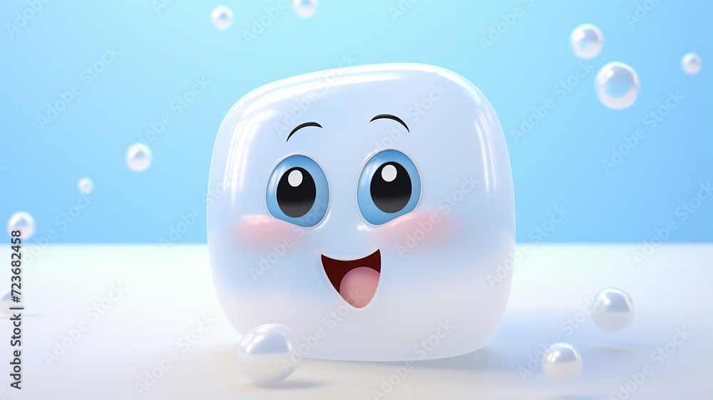 funny emotional cartoon with a smile and eyes image character hygiene soap or shampoo for children funny emotional cartoon with a smile and eyes image character hygiene soap or shampoo for children