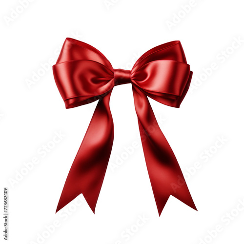 Red silk ribbon isolated on white background