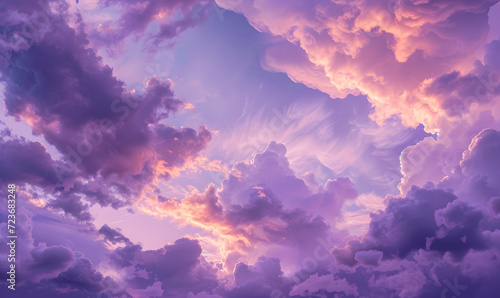 Fototapeta Naklejka Na Ścianę i Meble -  purple clouds in the sky, Generative AI 