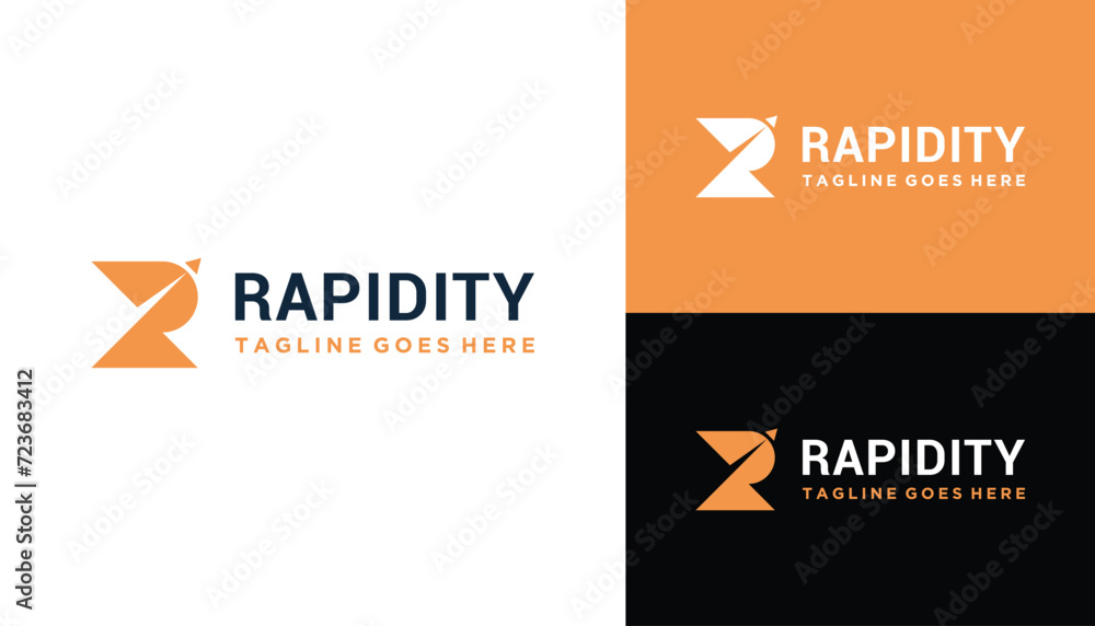 Initial Letter R with Arrow Paper Airplane For Delivery Distribution and Travel Plane Logo Design Initial Letter R with Arrow Paper Airplane For Delivery Distribution and Travel Plane Logo Design