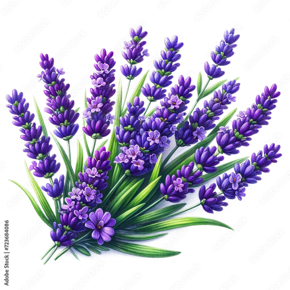 Obraz premium Vibrant Watercolor Lavender - Isolated Transparent Design