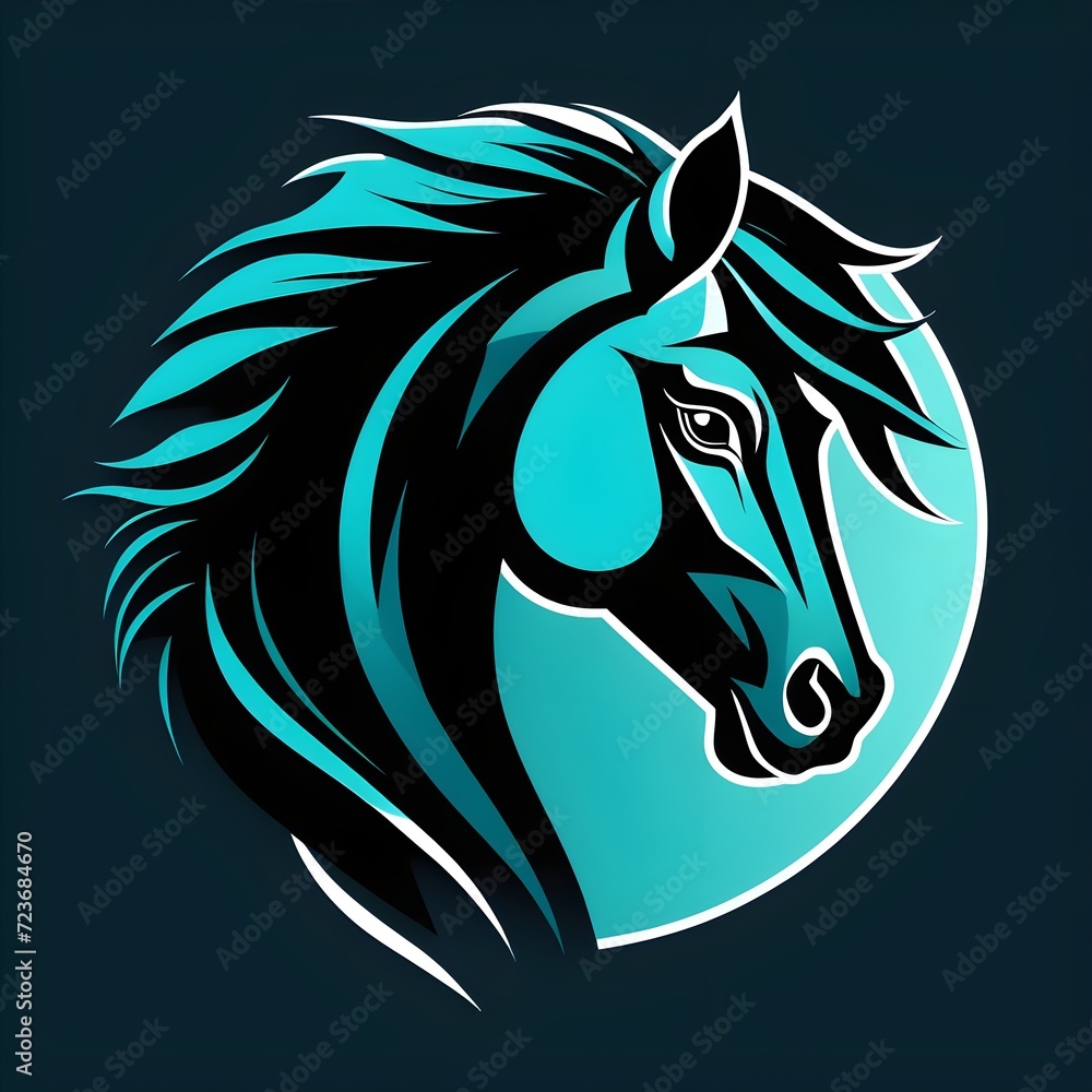 Fototapeta premium abstract Flat Vector Horse Logo Design