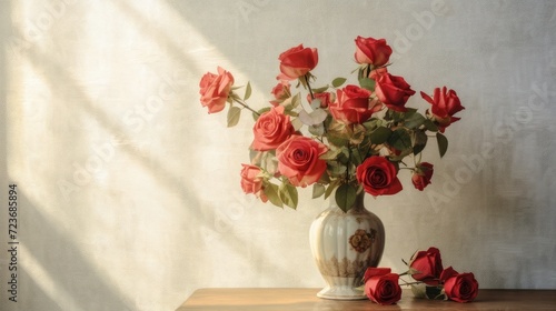 roses in a vase