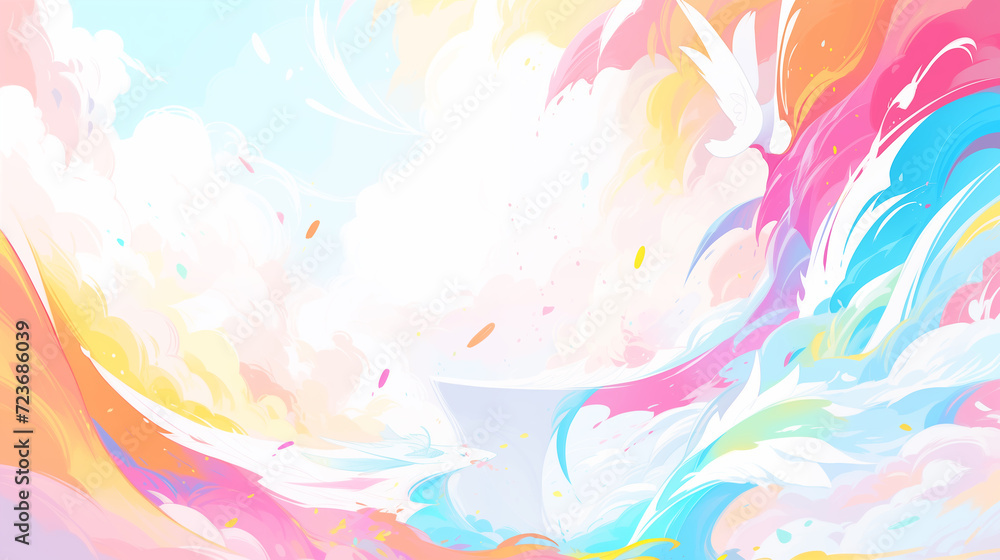 Multicolored Painting anime style, Abstract wallpaper