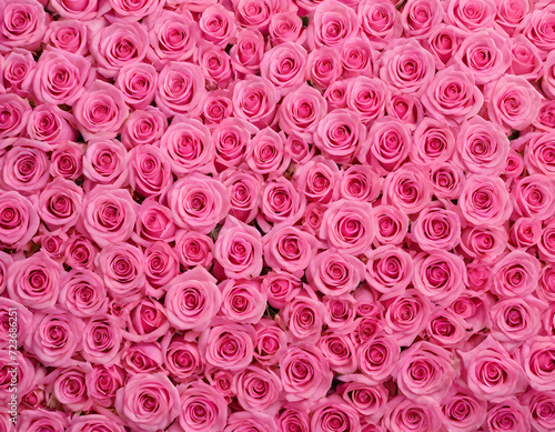 A lot of beautiful pink rose flowers all over the place  for a beautiful bright wall background