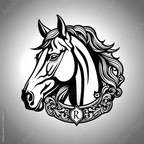 abstract Flat Vector Horse Logo Design