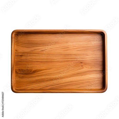 wooden platter board in white background