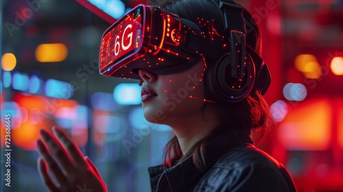 Expérience VR Futuriste avec 6G - Cyberpunk