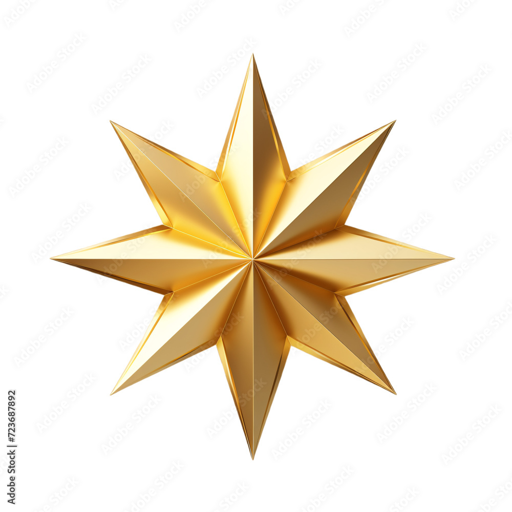 Obraz premium Golden Star - 3 Dimensional