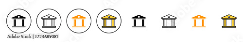 Bank icon set vector. Bank sign and symbol, museum, university