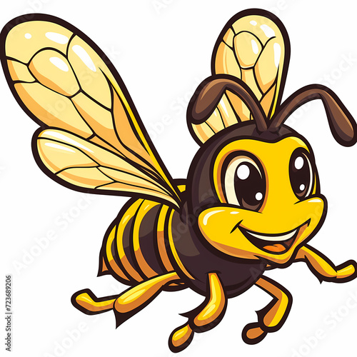 Happy hornet wasp or bee mascot