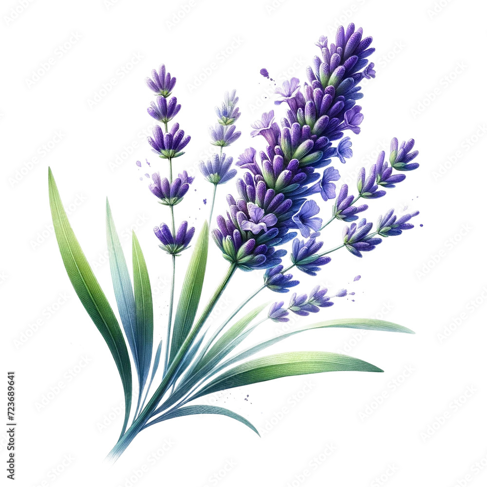 Naklejka premium Vibrant Watercolor Lavender - Isolated Transparent Design