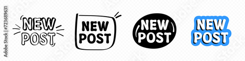 New post social media handwritten typography sticker