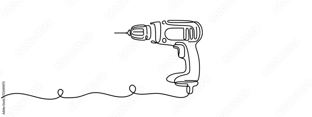 Screwdriver Lettering Screwdriver, drill, construction tool, tighten screws, make a hole hole ...