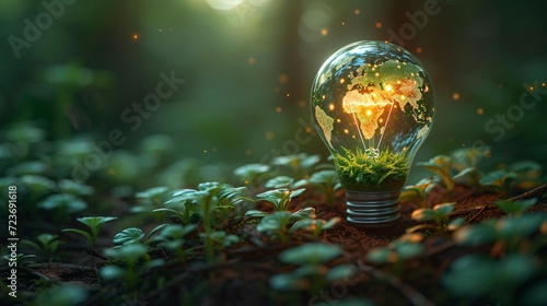 Eco-Friendly Light Bulb: A Sustainable Solution for Earth Day Generative AI © BIPUL
