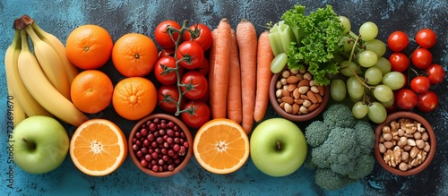 Fresh Fruit and Vegetable Display for a Healthy Lifestyle Generative AI photo