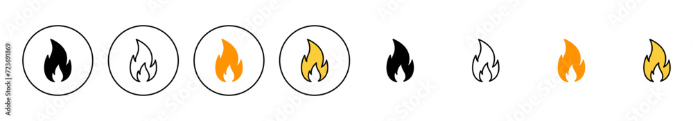 Fire icon set vector. fire sign and symbol Fire icon set vector. fire sign and symbol