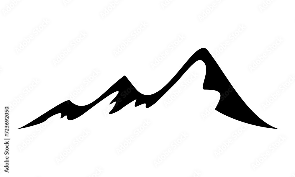 simple black mountain nature vector logo