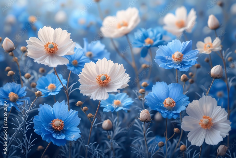 Blooming Blue Flowers in a Field of Dreams Generative AI