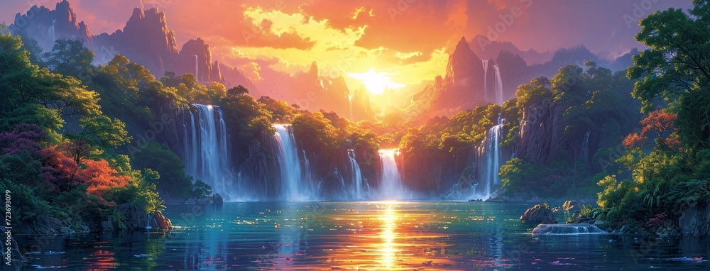 Sunset Serenade: A Glorious Glimpse of Nature's Majesty Generative AI