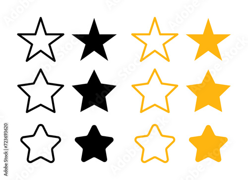 Preferred Star Vector Icon Set. Top Choice Star Vector Symbol for UI Design.