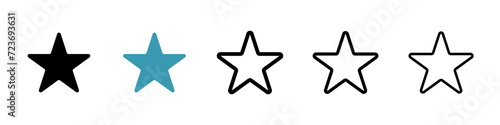 Favorite Star Vector Icon Set. Top-Rated Star Feedback Vector Symbol for UI Design.