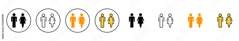 Man and woman icon set vector. male and female sign and symbol. Girls and boys Man and woman icon set vector. male and female sign and symbol. Girls and boys