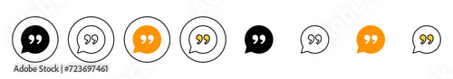 Quote icon set vector. Quotation mark sign and symbol