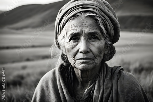 Senior Woman Portrait - Poor Farmer - Wrinkles of Wisdom: The Resilience of Elderly Faces