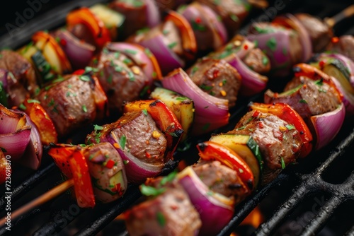 Close-Up of Grilled Meat and Vegetables on the Barbecue