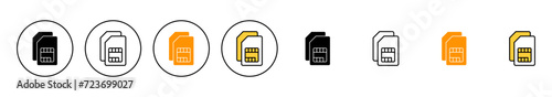 Sim card icon set vector. dual sim card sign and symbol