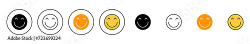 smile icon set vector. smile emoticon icon. feedback sign and symbol