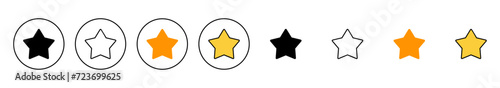 Star Icon set vector. rating sign and symbol. favourite star icon