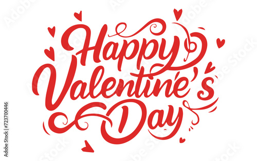 Happy Valentine's day text hand lettering. Vector illustration