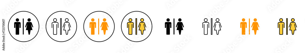 Toilet icon set vector. Girls and boys restrooms sign and symbol. bathroom sign. wc, lavatory Toilet icon set vector. Girls and boys restrooms sign and symbol. bathroom sign. wc, lavatory