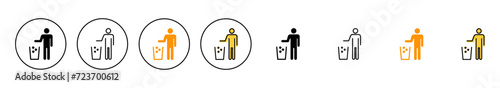 Trash icon set vector. trash can icon. delete sign and symbol.