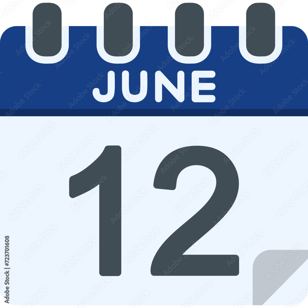 12 June Vector Icon Design 12 June Vector Icon Design