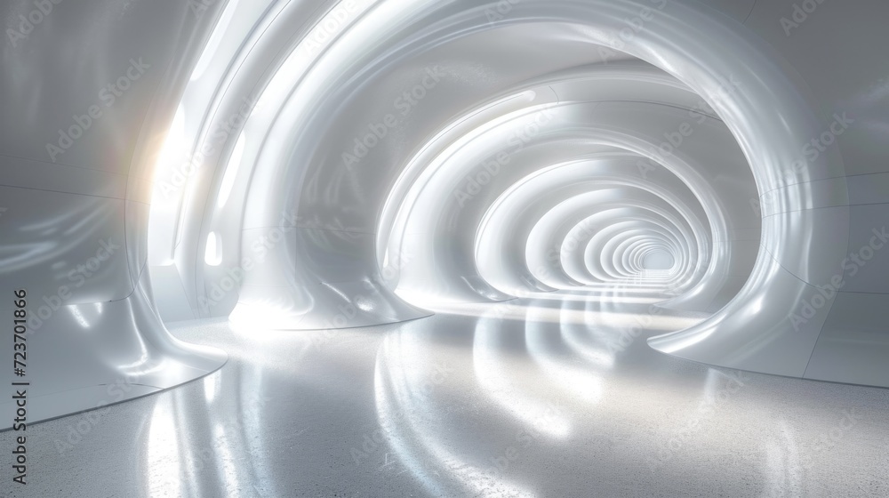 Fototapeta premium A mesmerizing journey through a luminescent spiral, guiding one towards an unknown destination