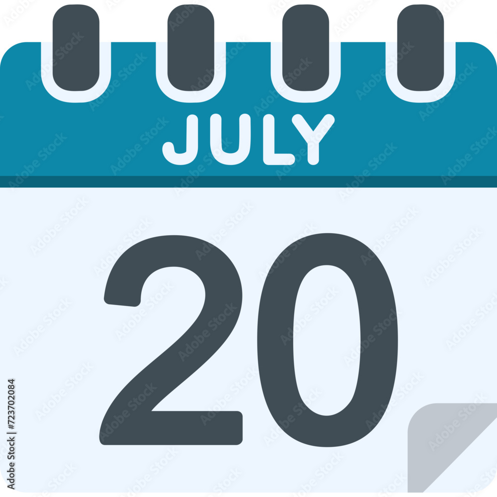 20 July Vector Icon Design 20 July Vector Icon Design
