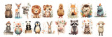 Adorable Collection of Watercolor Animals, Perfect for Nursery Decor, Children’s Books, and Educational Materials