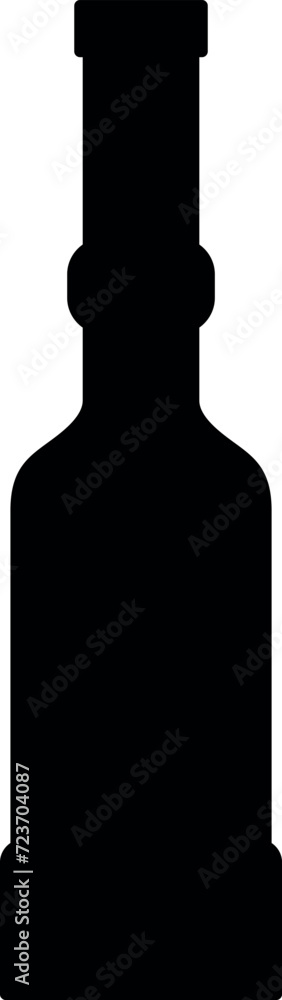 Silhouette of Alcohol Glass Bottle Icon. Vector Illustration. Silhouette of Alcohol Glass Bottle Icon. Vector Illustration.