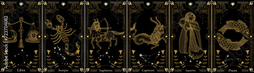 vintage vintage style deck of tarot cards. magical predictions of the future, mysterious characters.	