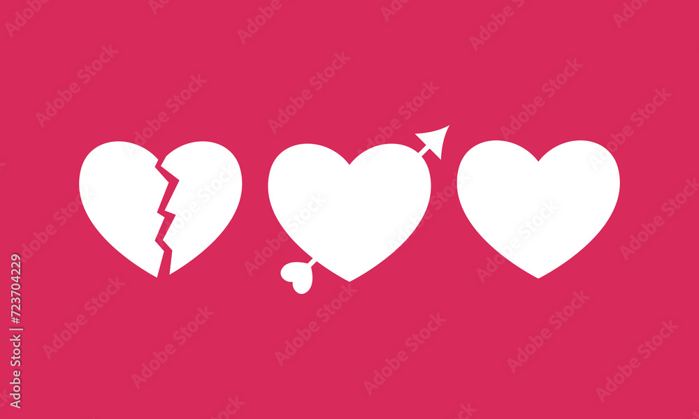 Valentine heart collection logo vector design