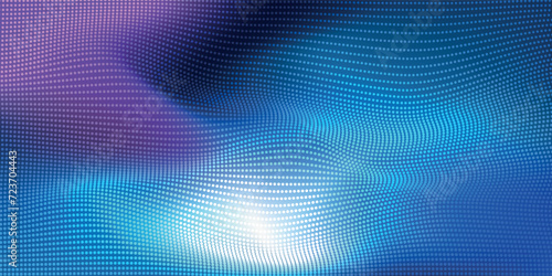 Abstract Waving Particle Technology Background Design. Abstract wave moving point flow particles, high tech background design. Vector