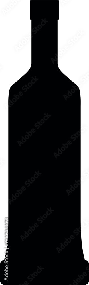 Silhouette of Alcohol Glass Bottle Icon. Vector Illustration. Silhouette of Alcohol Glass Bottle Icon. Vector Illustration.