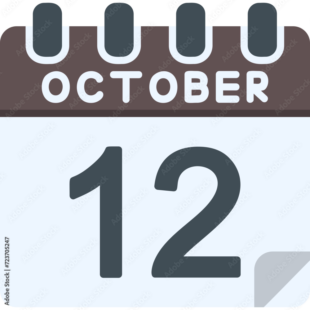 12 October Vector Icon Design 12 October Vector Icon Design