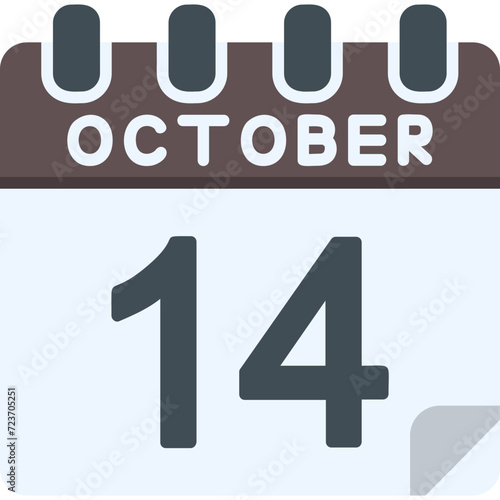 14 October Vector Icon Design
