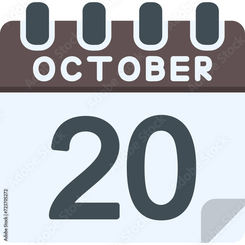 20 October Vector Icon Design