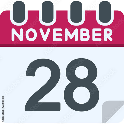 28 November Vector Icon Design